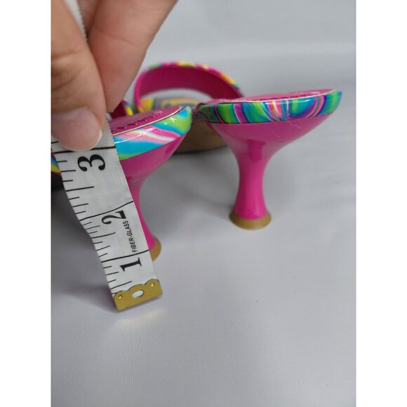 Rouge Helium Womens Multicolor Swirl Open-Toe Mules Size 10 - Picture 5 of 8